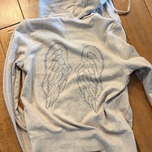 Victoria's Secret Supermodel Essentials beige Hoodie with rhinestones M